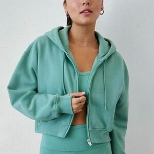Athleta crop forever fleece full zip
